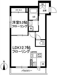 クレスト自由が丘 1階1LDKの間取り
