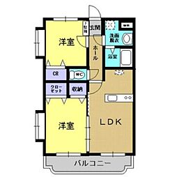 ユーミー吾田東 2LDKの間取図画像
