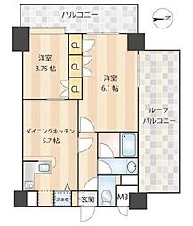 ニューガイアリルーム日暮里No.77 2DKの間取図画像