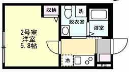 ベイルーム橋本Grande 2階1Kの間取り
