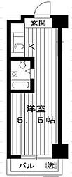三田桜台第3コーポソレイユ桜台 ワンルームの間取図画像