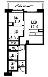アクティ目黒駅前1号棟 2LDKの間取図画像