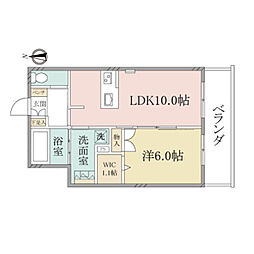ヘーベルヴィレッジ相模原 1LDKの間取図画像