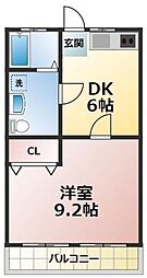 エミネ青山 3階1DKの間取り