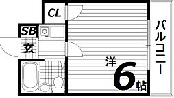 デュランタ 3階1Kの間取り