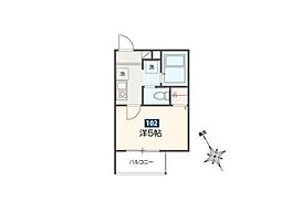 ゴールデンハウス平井 1階1Kの間取り