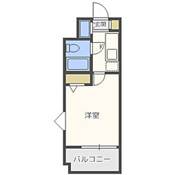 メゾン・ド・ブルーテ 1Kの間取図画像