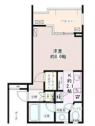 パティオス16番街 3階1Kの間取り