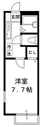 ウイスティリア高洲 1Kの間取図画像