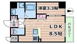 Osaka Metro長堀鶴見緑地線 大阪ビジネスパーク駅 徒歩6分の賃貸マンション 7階1LDKの間取り