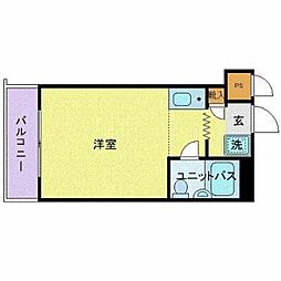 東急田園都市線 用賀駅 徒歩7分の賃貸マンション 1階ワンルームの間取り