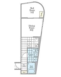 ミリアージュ下北沢 1DKの間取図画像