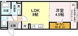 京阪本線 守口市駅 徒歩15分の賃貸アパート 2階1LDKの間取り