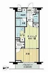 デュオ・スカーラ新大久保 2階1DKの間取り