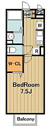 ディアコート城山 1Kの間取図画像