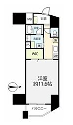 シティインデックス武蔵小山 1Kの間取図画像