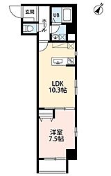 ミリアビタNO.35 7階1LDKの間取り