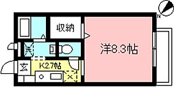 シュプリーム22 1Kの間取図画像