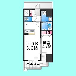 S-RESIDENCE堺blaze 14階1LDKの間取り