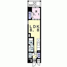 エテルノ阪急伊丹 1LDKの間取図画像