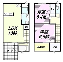 ラフィネ壱番館 1階2LDKの間取り