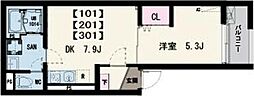 江戸川区小松川4丁目マンション 1DKの間取図画像