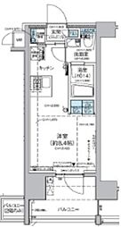 レジディア蒲田V 2階ワンルームの間取り