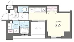 エリートタウン日本橋 5階ワンルームの間取り