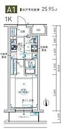 MAXIV生田 1Kの間取図画像