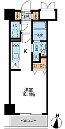 レジデンス両国駅前 11階ワンルームの間取り