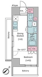 レジディア都立大 5階1DKの間取り