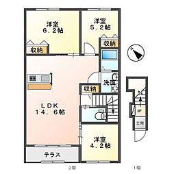 EXCEL・I弐番館 3LDKの間取図画像