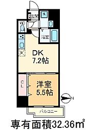 Lucente赤羽 8階1DKの間取り