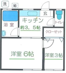 グリーンハイツ 2Kの間取図画像