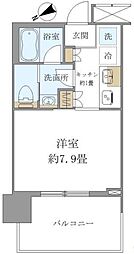 ブリリアタワー浜離宮 1Kの間取図画像