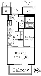 高円寺クロスオーバー 3階1DKの間取り