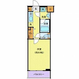 プレール・ドゥーク高井戸 1階1Kの間取り