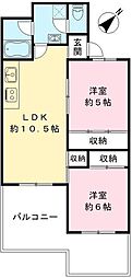 バッハレジデンス深井 2LDKの間取図画像