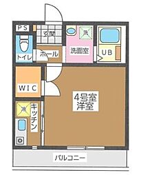 京成松戸線 習志野駅 徒歩4分の賃貸アパート 2階1Kの間取り
