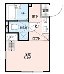 リコルド西横浜 1階ワンルームの間取り