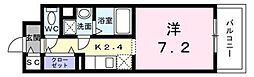 ロイヤルパーク 2階1Kの間取り