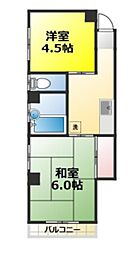 間宮ビル 3階2Kの間取り