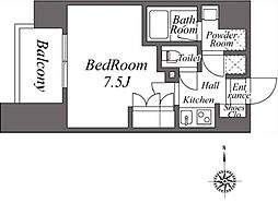 ズーム池袋ウエスト 8階1Kの間取り