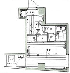アムス東池袋 1Kの間取図画像