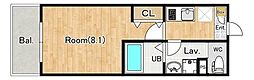 川越市稲荷町アパート 1Kの間取図画像