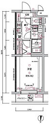 ARCOBALENO BUBAIGAWARA 1Kの間取図画像