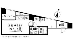 フロレゾン代々木 2階ワンルームの間取り