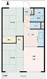 サンハイツ多摩 3階3Kの間取り