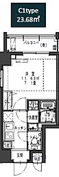 サムティレジデンス市川 1Kの間取図画像
