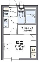 レオパレスボナール 1階1Kの間取り